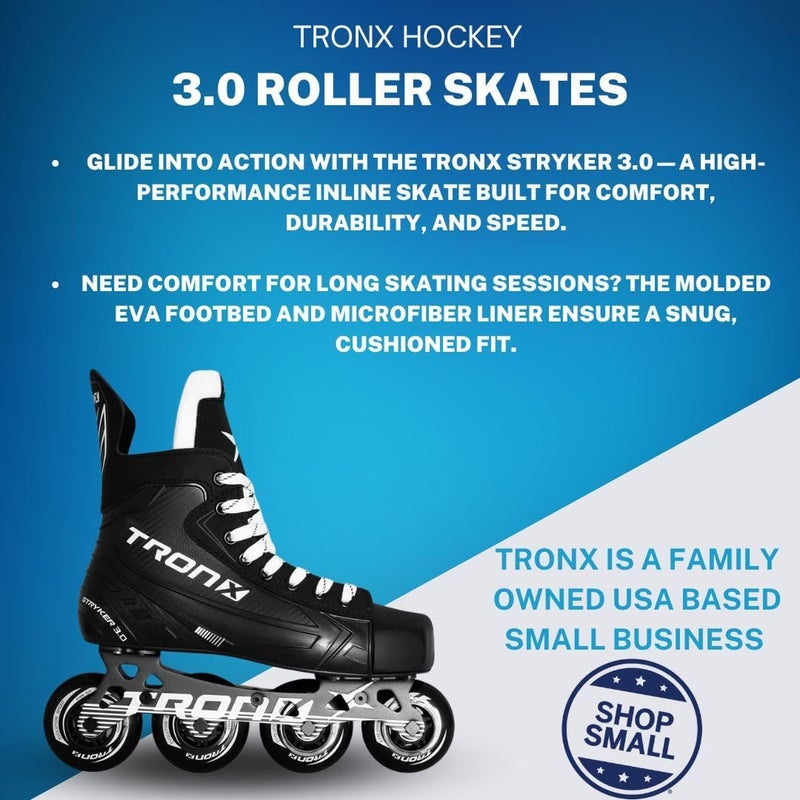 TronX Stryker 3.0 Senior Adult Junior Kids Inline Roller Hockey Skates, New Model - Image 3